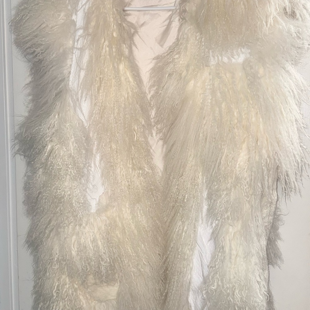 Adrienne Landau Elegant Cream Faux Fur